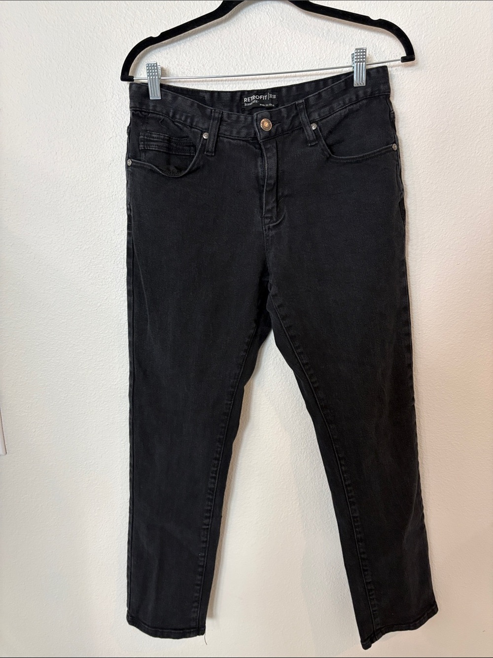 Retrofit Men's Charcoal Gray Skinny Jeans Size 32x30 Stretch Denim